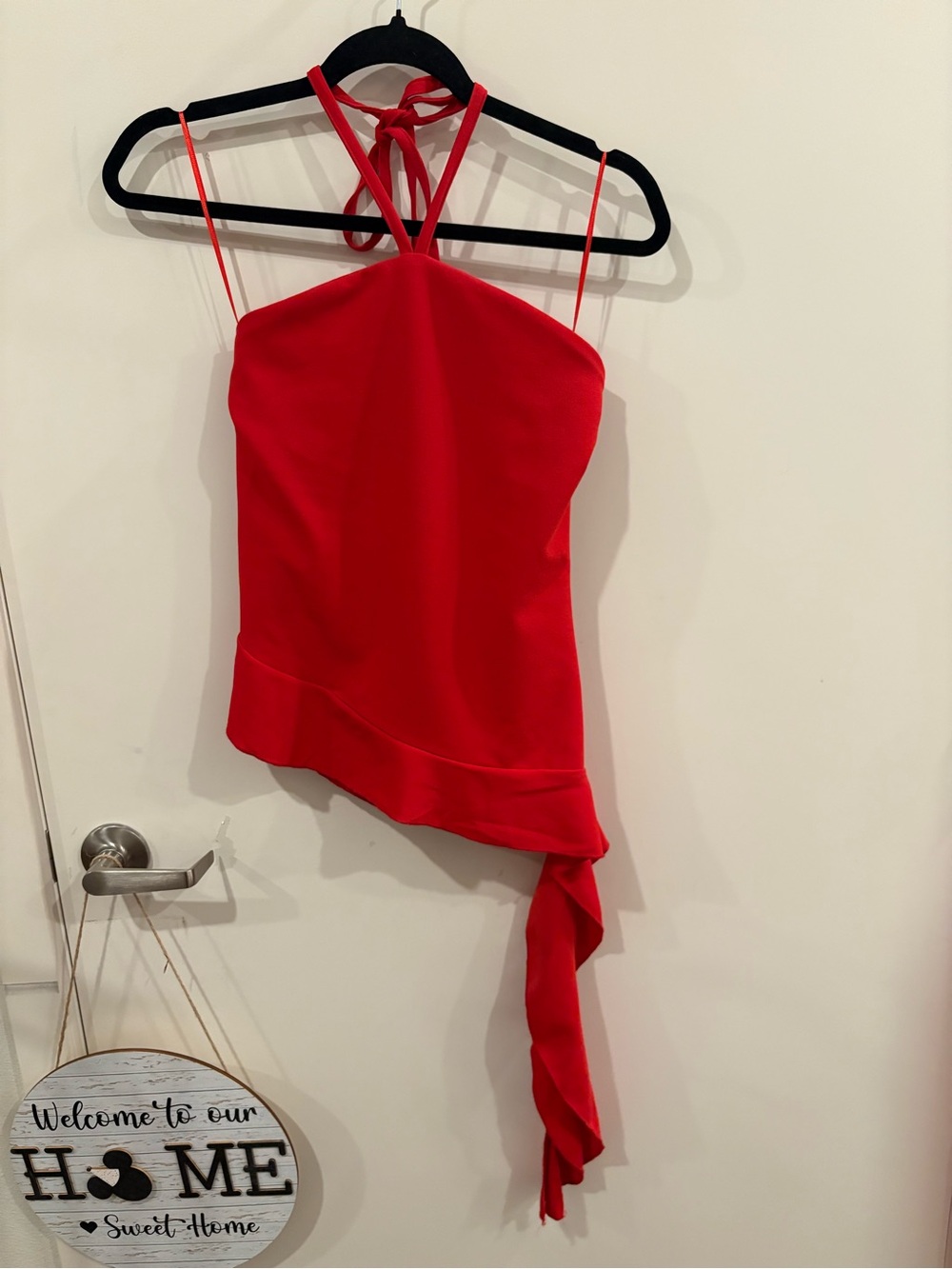 Red Halter Tie-Back Camisole Top